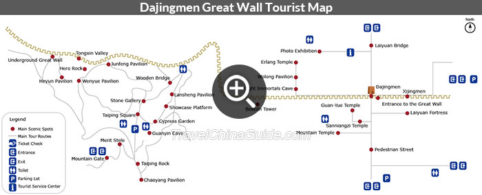 大井门长城旅游地图
