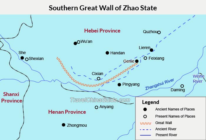 赵州南方长城的地图