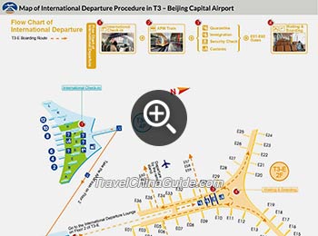 北京首都机场T3国际离境程序图