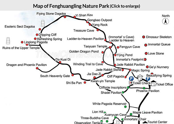 Fenghuangling自然公园的地图