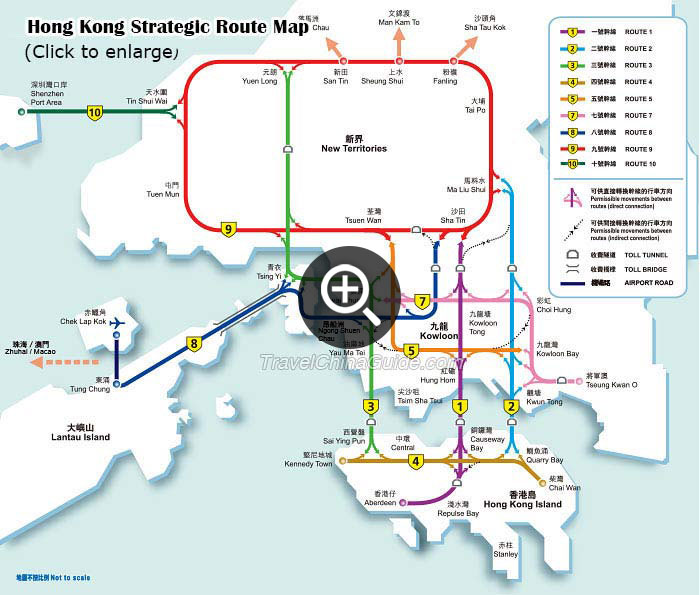 香港主要道路地图