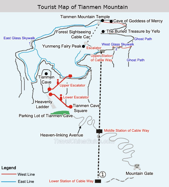 张家界天门山地图