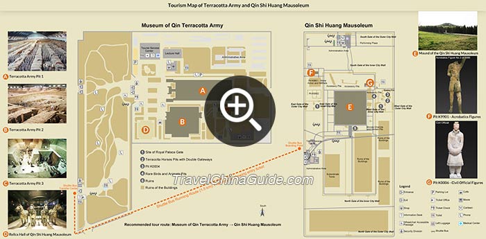 兵马俑与秦始皇陵旅游地图