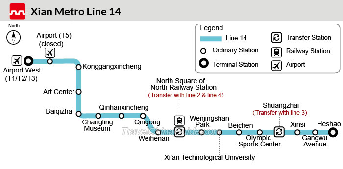 西安地铁14号线地图