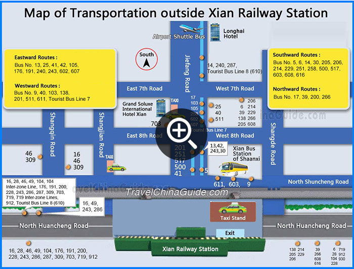 西安火车站交通图