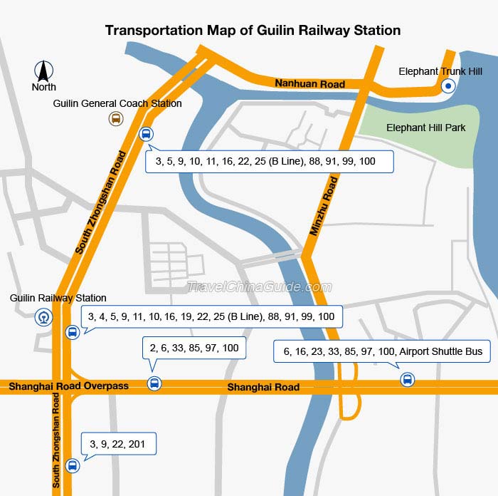 桂林火车站交通图