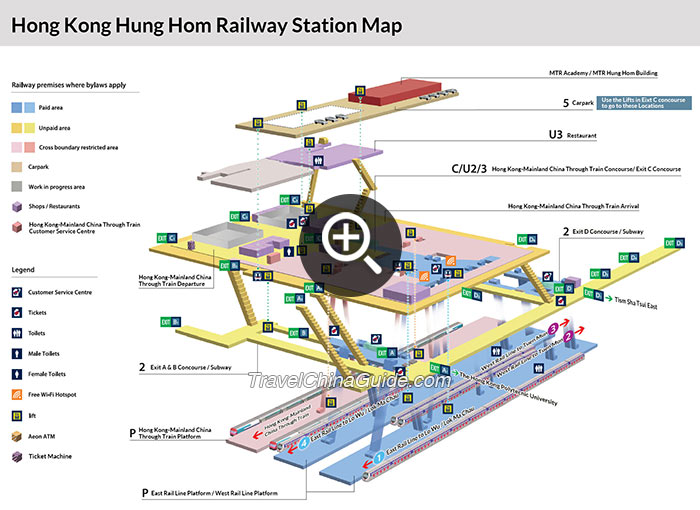 香港红磡火车站地图