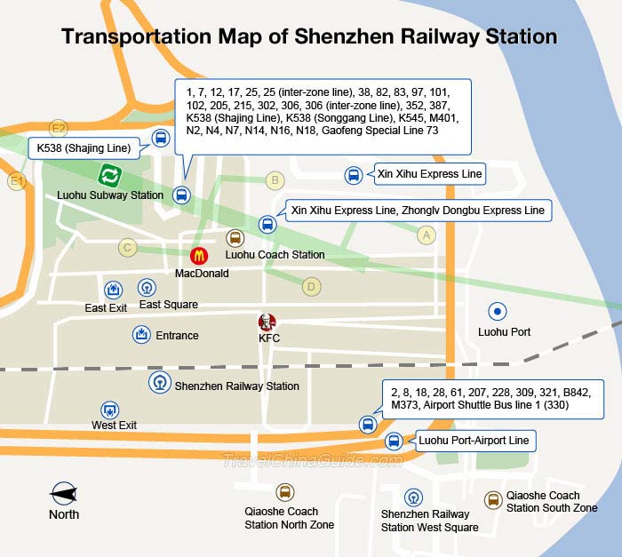 深圳火车站交通图