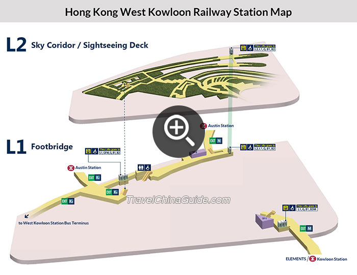 香港西九龙火车站地图